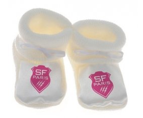 Chausson bébé Stade Français de couleur Blanc