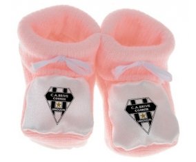 Chausson bébé CA Brive Corrèze de couleur Rose