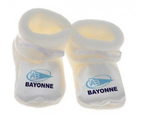 Chausson bébé Aviron Bayonnais Rugby de couleur Blanc