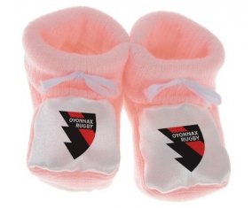 Chausson bébé Oyonnax Rugby de couleur Rose