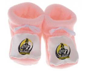 Chausson bébé Rugby Calvisano de couleur Rose