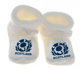 Chausson bébé Scotland Rugby XV de couleur Blanc