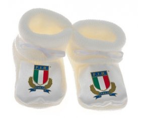 Chausson bébé Italia Rugby XV de couleur Blanc