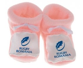Chausson bébé Romania Rugby XV de couleur Rose