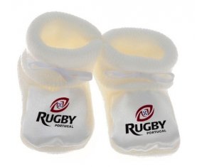 Chausson bébé Portuagal Rugby XV de couleur Blanc