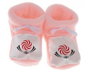 Chausson bébé Georgia Rugby XV de couleur Rose