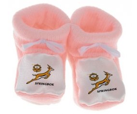 Chausson bébé South Africa Rugby XV de couleur Rose
