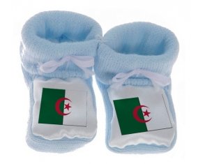 Chausson bébé Drapeau Algérie de couleur Bleu