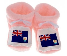 Chausson bébé Drapeau Anguilla de couleur Rose