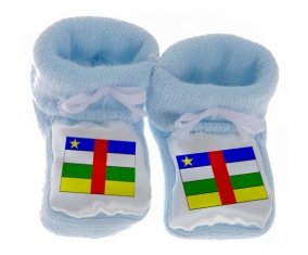 Chausson bébé Drapeau République centrafricaine de couleur Bleu