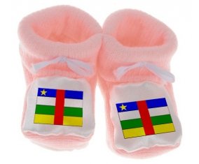 Chausson bébé Drapeau République centrafricaine de couleur Rose