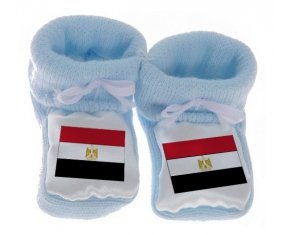 Chausson bébé Drapeau Egypte de couleur Bleu