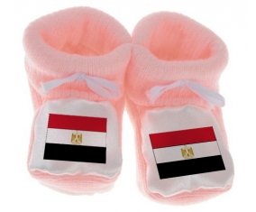 Chausson bébé Drapeau Egypte de couleur Rose