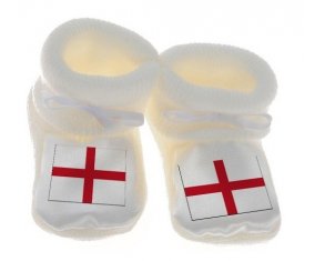 Chausson bébé Drapeau Angleterre de couleur Blanc