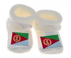 Chausson bébé Drapeau Érythrée de couleur Blanc