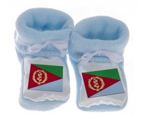 Chausson bébé Drapeau Érythrée de couleur Bleu