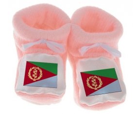 Chausson bébé Drapeau Érythrée de couleur Rose