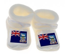 Chausson bébé Drapeau les îles Falkland de couleur Blanc