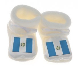 Chausson bébé Drapeau Guatemala de couleur Blanc