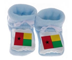 Chausson bébé Drapeau Guinée de couleur Bleu