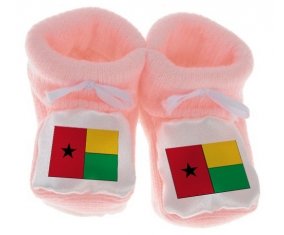 Chausson bébé Drapeau Guinée de couleur Rose