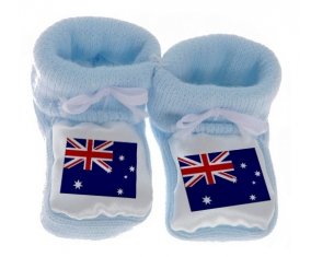 Chausson bébé Drapeau Îles Heard et Mcdonald de couleur Bleu