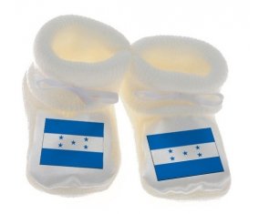 Chausson bébé Drapeau Honduras de couleur Blanc