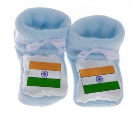 Chausson bébé Drapeau Inde de couleur Bleu