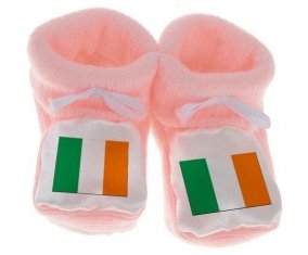 Chausson bébé Drapeau Irlande de couleur Rose