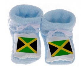 Chausson bébé Drapeau Jamaïque de couleur Bleu