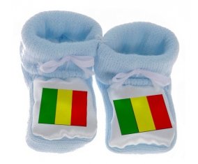 Chausson bébé Drapeau Mali de couleur Bleu