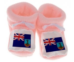 Chausson bébé Drapeau Montserrat de couleur Rose