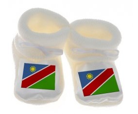 Chausson bébé Drapeau Namibie de couleur Blanc