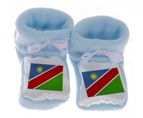 Chausson bébé Drapeau Namibie de couleur Bleu