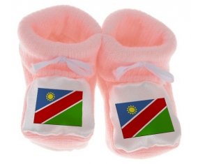 Chausson bébé Drapeau Namibie de couleur Rose
