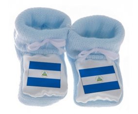 Chausson bébé Drapeau Nicaragua de couleur Bleu