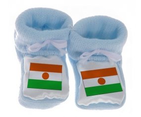 Chausson bébé Drapeau Niger de couleur Bleu