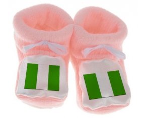 Chausson bébé Drapeau Nigeria de couleur Rose