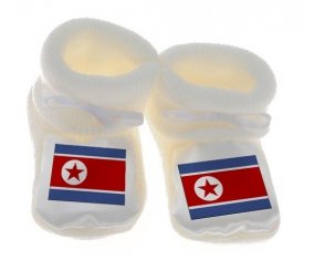 Chausson bébé Drapeau Irlande du Nord de couleur Blanc