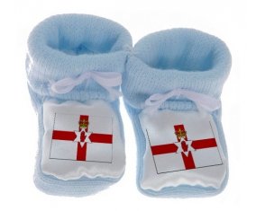 Chausson bébé Drapeau Îles Mariannes du Nord de couleur Bleu