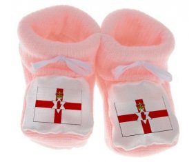 Chausson bébé Drapeau Îles Mariannes du Nord de couleur Rose
