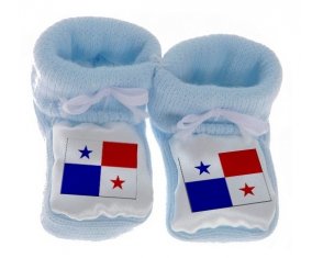 Chausson bébé Drapeau Panama de couleur Bleu