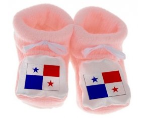 Chausson bébé Drapeau Panama de couleur Rose