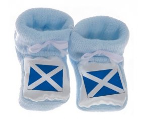 Chausson bébé Drapeau Écosse de couleur Bleu