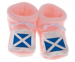 Chausson bébé Drapeau Écosse de couleur Rose