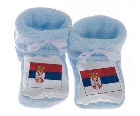 Chausson bébé Drapeau Serbie de couleur Bleu