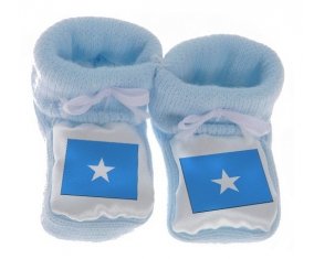 Chausson bébé Drapeau Somalie de couleur Bleu