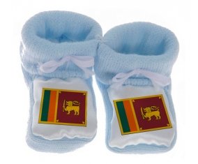 Chausson bébé Drapeau Sri Lanka Srilanka de couleur Bleu