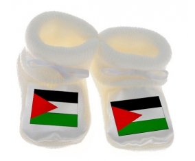 Chausson bébé Drapeau Palestine de couleur Blanc