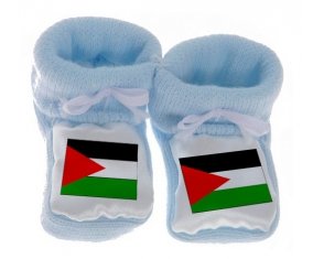 Chausson bébé Drapeau Palestine de couleur Bleu